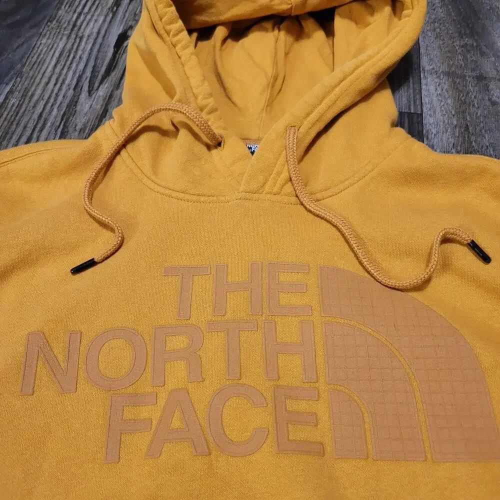 The North Face Yellow Logo Half Dome Pullover Hoodie Men's Medium